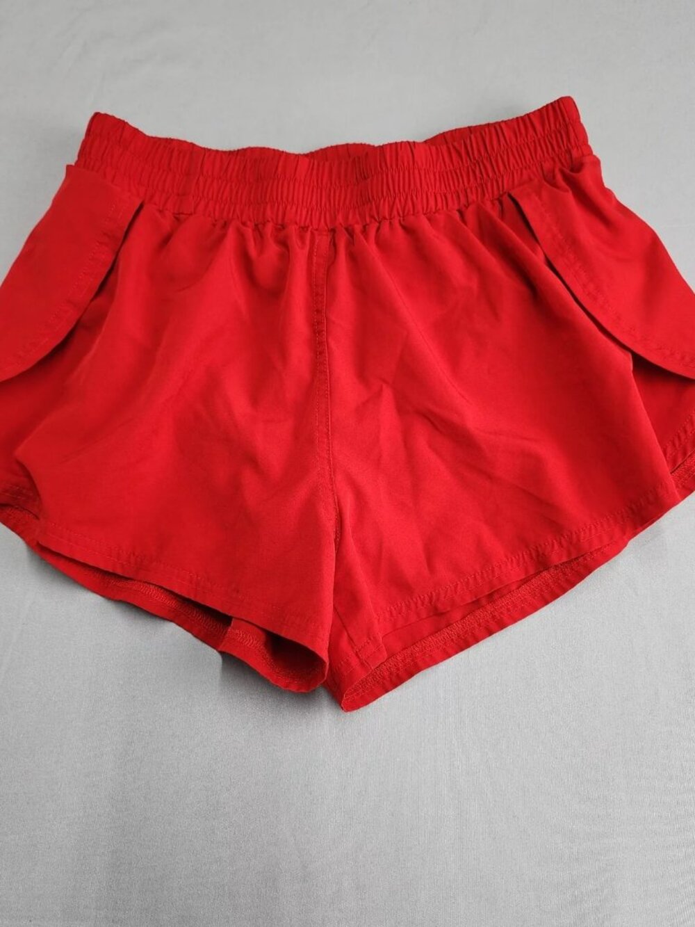 REVIVAL Women's M Red Athletic Running Shorts Elastic Waist Split Hem